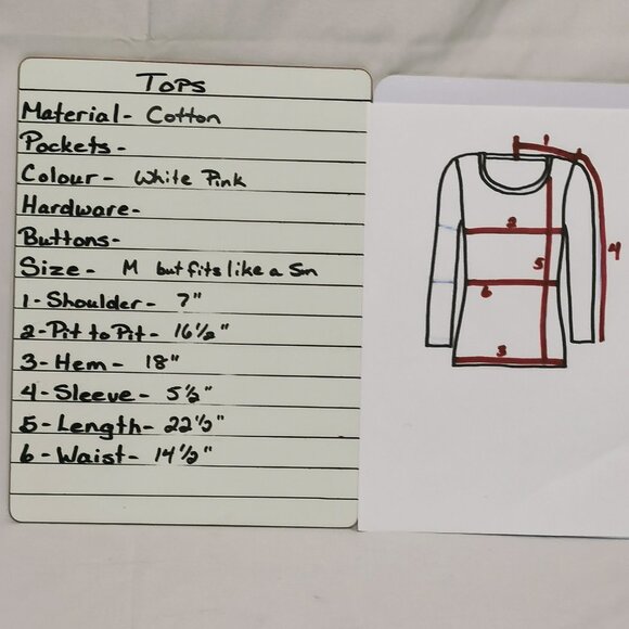 White with Pink Sequins and White Rhinestones Tee Size S EUC #67 - Picture 7 of 7